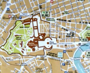 map to Vatican city