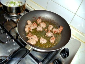 frying wild boar