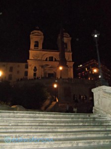 Spanish steps at night